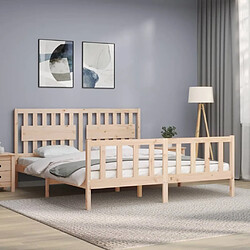 Avis Maison Chic Cadre/structure de lit avec tête de lit pour adulte - Lit Moderne Chambre Super King Size bois massif -MN39232