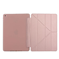 Acheter Etui en PU + silicone déformé avec support or rose pour votre Apple iPad 10.2 (2019)