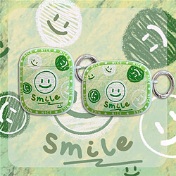 GUPBOO Airpods Coque Housse Étui Protecteur Compatible pour AirPods1/2-Ins fond vert aquarelle smiley personnalité féminine