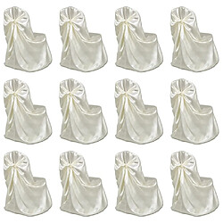 vidaXL Housses de chaise pour banquet de mariage 12 pcs Crème