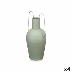 Gift Decor Vase Avec des poignées Vert Acier 24 x 45 x 18 cm (4 Unités) 