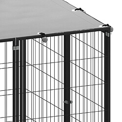 Helloshop26 Chenil extérieur cage enclos parc animaux chien 330 x 110 x 110 cm acier noir et gris 02_0000525 pas cher