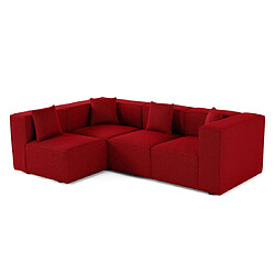 Lisa Design Arty - canapé modulable d'angle gauche 5 places - en tissu mailles 3D Arty - canapé modulable d'angle gauche 5 places - en tissu mailles 3D - Rouge