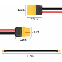 XT60 1.2m 16AWG Câble d’Extension Mâle-Femelle pour Batteries RC, Drones FPV