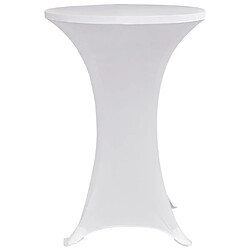 Acheter Decoshop26 Housses élastiques de table Ø 70 cm Blanc 4 pièces DEC022506