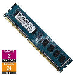 Barrette Mémoire 2Go RAM DDR3 SQP D3/25664133MB DIMM PC3-10600U 1333MHz 1Rx8 - Reconditionné