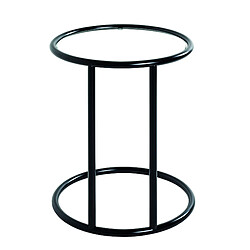 Avis Pegane Table d'appoint en verre trempé, métal coloris noir - diamètre 45 x hauteur 55 cm