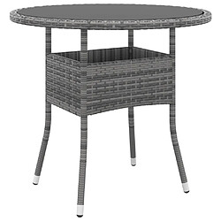 Maison Chic Mobilier à dîner 3 pcs de jardin - Ensemble table et chaises d'extérieur - Salon/Mobilier de jardin classique Résine tressée Gris -MN20607 pas cher