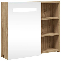 vidaXL Armoire de salle de bain à miroir avec LED chêne 60x13x52 cm