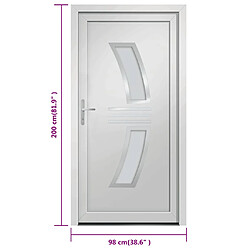 vidaXL Porte d'entrée Blanc 98x200 cm PVC pas cher