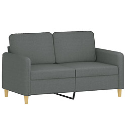 Maison Chic Canapé à 2 places,Sofa de Salon,Canapé droit Gris foncé 120 cm Tissu -GKD232526