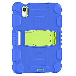 Coque en TPU quatre coins améliorés avec béquille Bleu/citron vert pour votre iPad mini (2021)