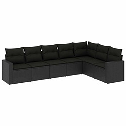 Maison Chic Salon de jardin 7 pcs avec coussins | Ensemble de Table et chaises | Mobilier d'Extérieur noir résine tressée -GKD54498