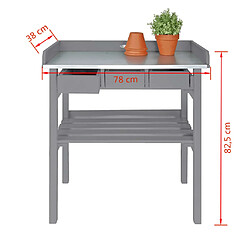 Table de jardinage surélevée grise - Esschert Design pas cher