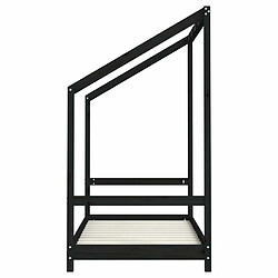 Maison Chic Lit simple Cadre de lit pour enfant,Lit d'Enfant Moderne noir 2x(80x160) cm bois de pin massif -MN44327 pas cher