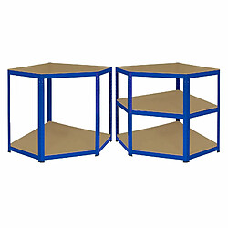 Avis Monstershop Monster Racking - Rayonnage d'Angle T-Rax en Acier Sans Boulons Bleu 90cm x 45cm x 180cm