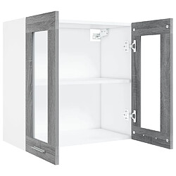 Acheter vidaXL Armoire en verre suspendue Sonoma gris Bois d'ingénierie