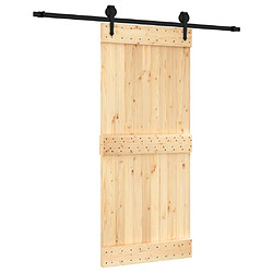 vidaXL Porte coulissante et kit de quincaillerie 90x210 cm pin massif