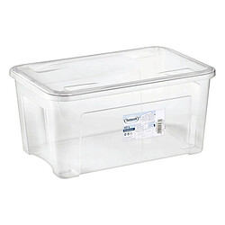 Totalcadeau Boîte de rangement en plastique transparent avec couvercle (59 x 39 x 28 cm) pas cher