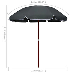 Acheter vidaXL Parasol de jardin avec mât en acier 240 cm anthracite