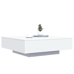 Maison Chic Table basse pour salon | Table à café avec lumières LED blanc 100x100x31 cm -GKD30444 pas cher