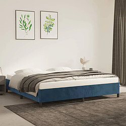 vidaXL Cadre de lit sans matelas bleu foncé 200x200 cm velours