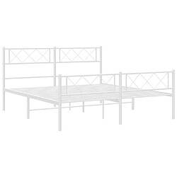 Maison Chic Lit adulte - Lit simple Cadre de lit métal avec tête de lit/pied de lit,Structure du lit Contemporain pour chambre blanc 140x200cm -MN94277 pas cher