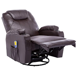 Maison Chic Fauteuil Relax pour salon | Fauteuil à bascule de massage Marron Similicuir -GKD86972 pas cher