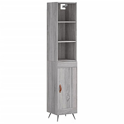 vidaXL Buffet haut Sonoma gris 34,5x34x180 cm Bois d'ingénierie