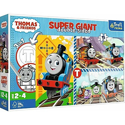 Avis Trefl Primo - Thomas & Friends, Jeux de Tomek - 3en1 : Puzzle 15 Très Grands Pièces, Coloriage, Jeu avec Les éléments de Colorier, Puzzle avec Les Héros de Contes de Fées Thomas et Ses Amis