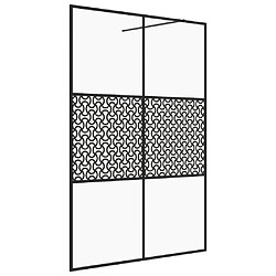 vidaXL Paroi de douche avec verre ESG transparent 140x195 cm Noir