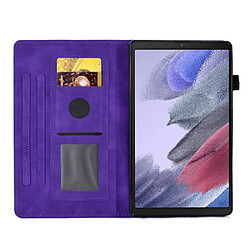 Etui en PU motif, anti-chute avec support et porte-cartes pour votre Samsung Galaxy Tab A7 Lite 8.7-pouces - violet