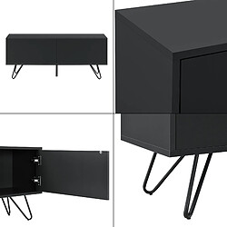 Helloshop26 Commode stylée meuble de rangement pratique à 2 portes 47 x 110 x 30 cm noir 03_0006823 pas cher