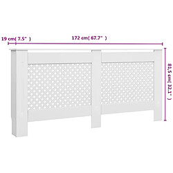 vidaXL Cache-radiateurs 2 pcs Blanc 172x19x81,5 cm MDF pas cher