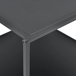 Acheter Helloshop26 Table de chevet avec étagère de rangement métal résistant noir mat 03_0006226