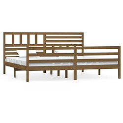 vidaXL Cadre de lit sans matelas marron miel bois massif 200x200 cm