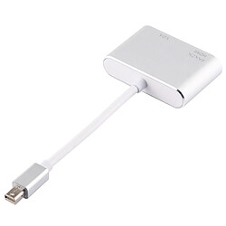 Avis Wewoo Cable Adaptateur Mini DisplayPort vers VGA et HDMI 2 en 1 4Kx2K (Argent)