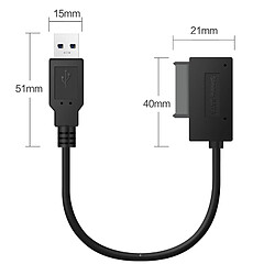 Acheter Wewoo Adaptateur de câble SATA Slimline USB 2.0 à 7 + 6 broches professionnel