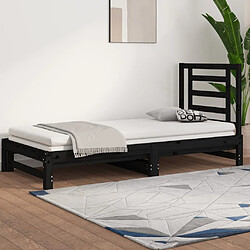 vidaXL Lit coulissant sans matelas noir 2x(90x200) cm