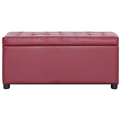 Avis Helloshop26 Banquette pouf tabouret meuble pouf de rangement 87 cm rouge bordeaux synthétique 3002087