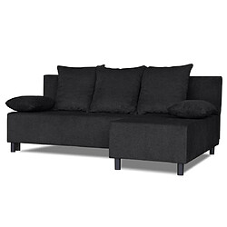 Bestmobilier Gloria - canapé d'angle réversible 4 places convertible avec coffre en tissu texturé