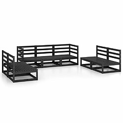 Maison Chic Salon de jardin 7 pcs - Table et chaises d'extérieur - Mobilier/Meubles de jardin Moderne noir bois de pin massif -MN60233