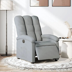 vidaXL Fauteuil inclinable électrique Gris clair Tissu