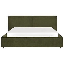 Beliani Lit double 160 x 200 cm en bouclé vert LINARDS pas cher