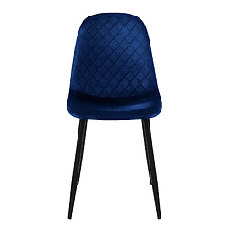 ML-Design Lot de 8 chaises de salle à manger bleu foncé velours avec dossier pieds en noir