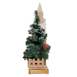 Avis ECD Germany Maison de Noël Décorative en Bois avec Éclairage LED, Blanc Chaud, 27x11x44 cm, Alimentée par Piles, avec Minuterie, Décoration de Noël d'Intérieur, Figurine Ornement de Sapin oú Cadeau