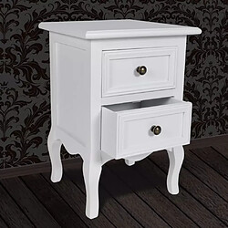 Acheter Helloshop26 Table de nuit chevet commode armoire meuble chambre 2 pcs avec 2 tiroirs mdf blanc 1402190