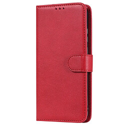 Wewoo Housse Coque Pour Huawei Honor 8A / Y6 2019 Étui de protection à rabat horizontal de couleur unie avec support et fentes cartes et portefeuille et cadre photo et lanière rouge