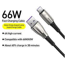 Universal Câble USB Type-C noir Chargeur ultra-rapide pour Huawei Spouse 40 P40 Samsung 66W 5A SCP FCP USBC Type-C câble