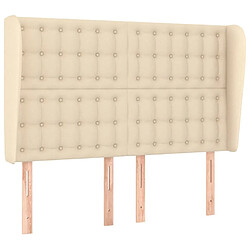 Maison Chic Tête de lit scandinave avec oreilles,meuble de chambre Crème 147x23x118/128 cm Tissu -MN37754